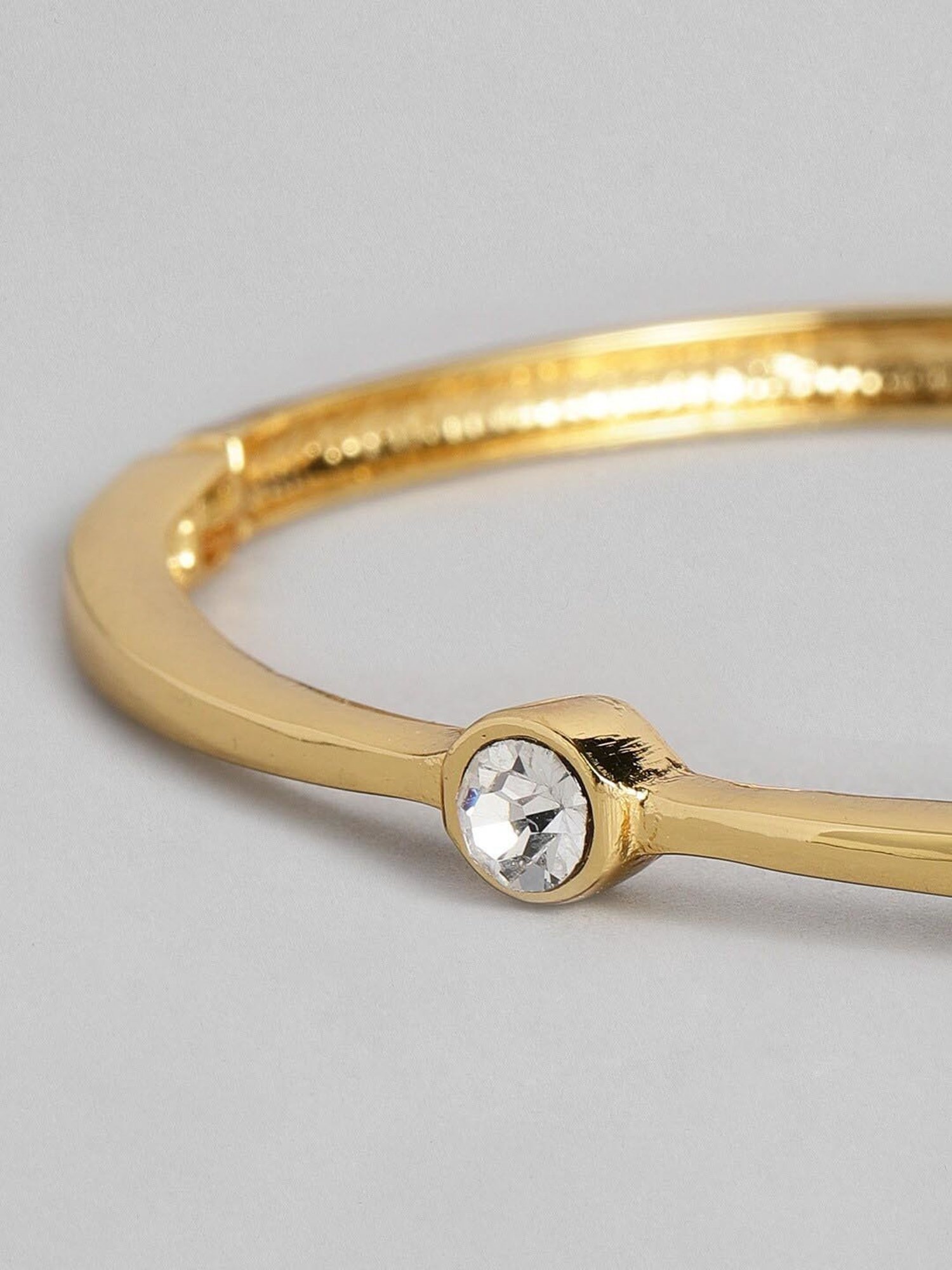 Estele Gold-Plated White Crystal Bracelet for Women