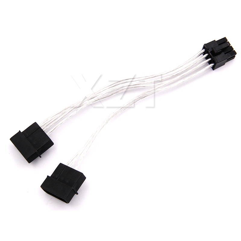Copper 2 IDE Dual 4pin Molex IDE Male to 8 Pin Female PCI-E Y Molex IDE Power copper Cable Adapter Connector for video cards