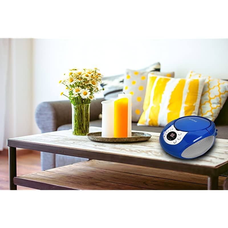 Portable CD Player with AM FM Radio Potable radios Boom Box with Aux Linein Black