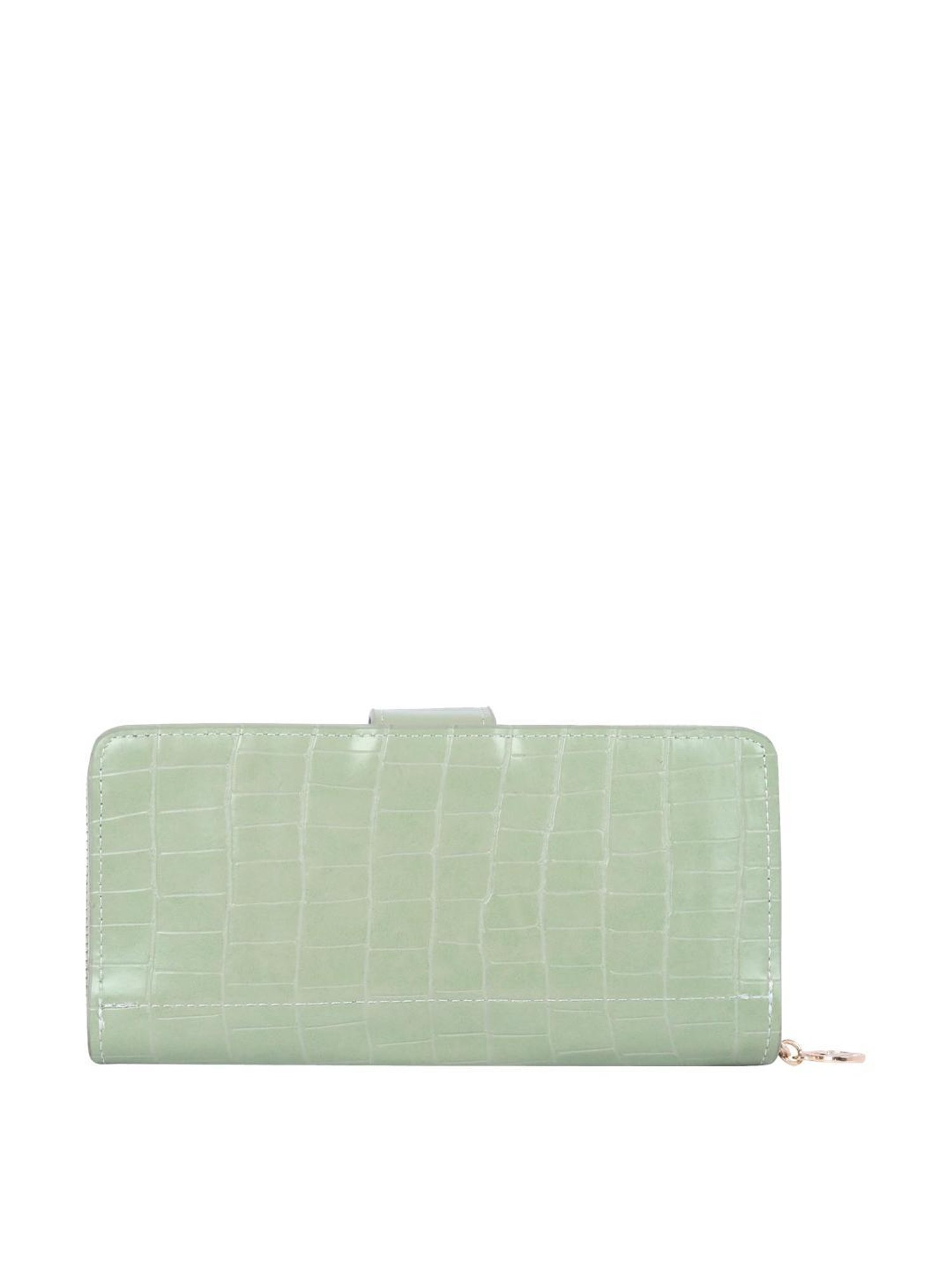 Lino Perros Green Synthetic Textured Bi-Fold Wallet