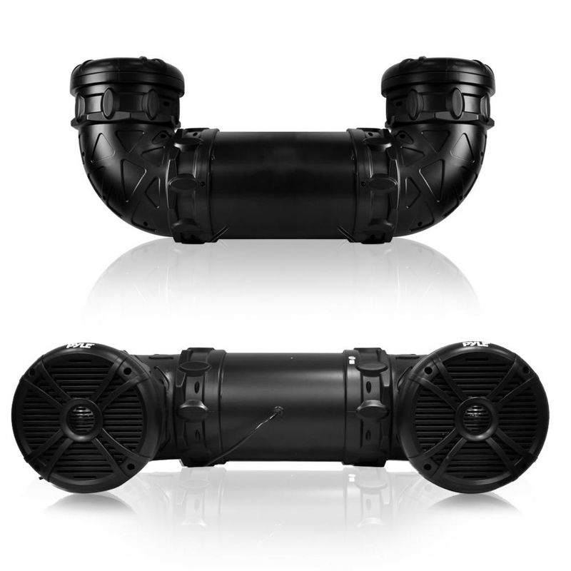 Pyle 2 x PLATV65BT.5 800 Watt Marine Portable Waterproof Bluetooth Speaker w/ Colorful LED Lights for Off Road Vehicle, ATV, UTV, & Golf Cart (2 Pack)