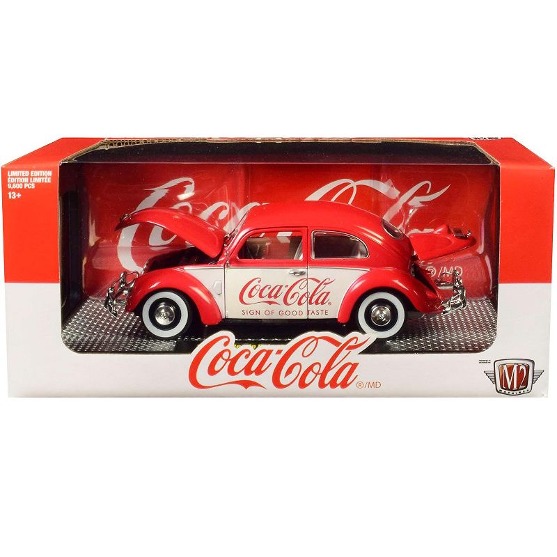 1952 Volkswagen Beetle Deluxe Model "Coca-Cola" Red & White Ltd Ed 9,600 pcs 1/24 Diecast Model Car by M2 Machines