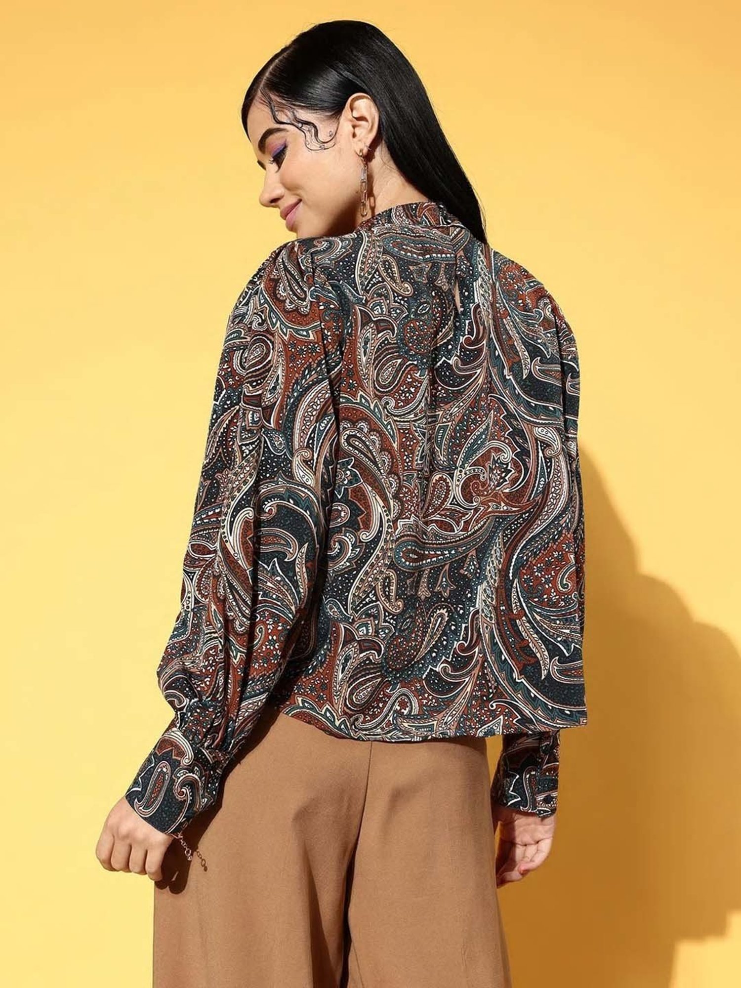 Melon by PlusS Black Printed Round Neck Top