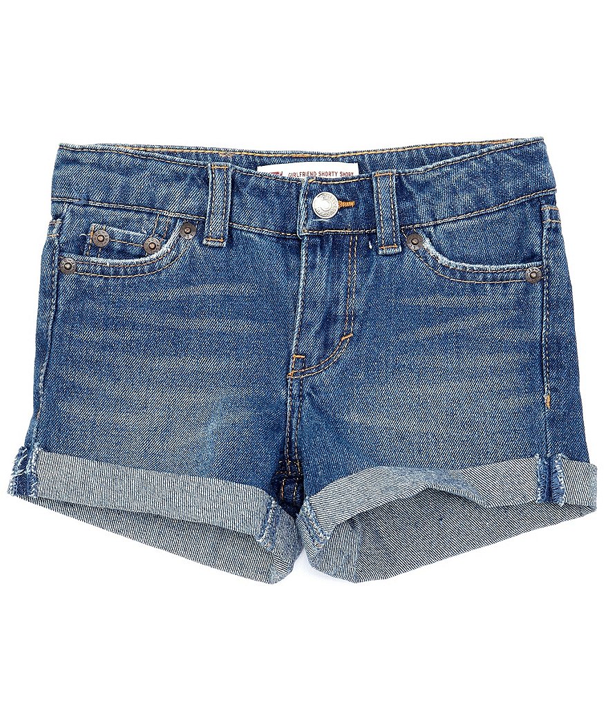Hippie Girl Little Girls 4-6X Roll-Cuff Midi Denim Shorts
