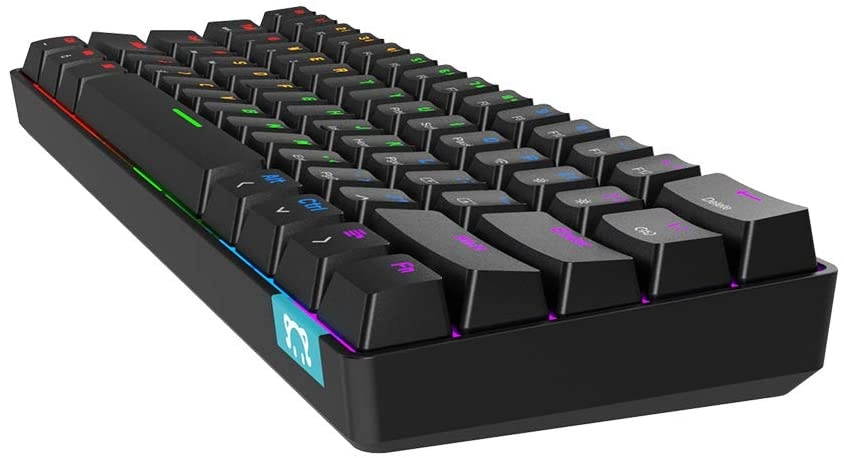 EPOMAKER Ajazz STK61 61 Keys Bluetooth 5.0 Wired/Wireless Mechanical Keyboard with RGB Backlit, Type C Cable, Compatible with Win/Android/MacOS/iOS for Game/Office (Mechanical Blue Switch, Black)