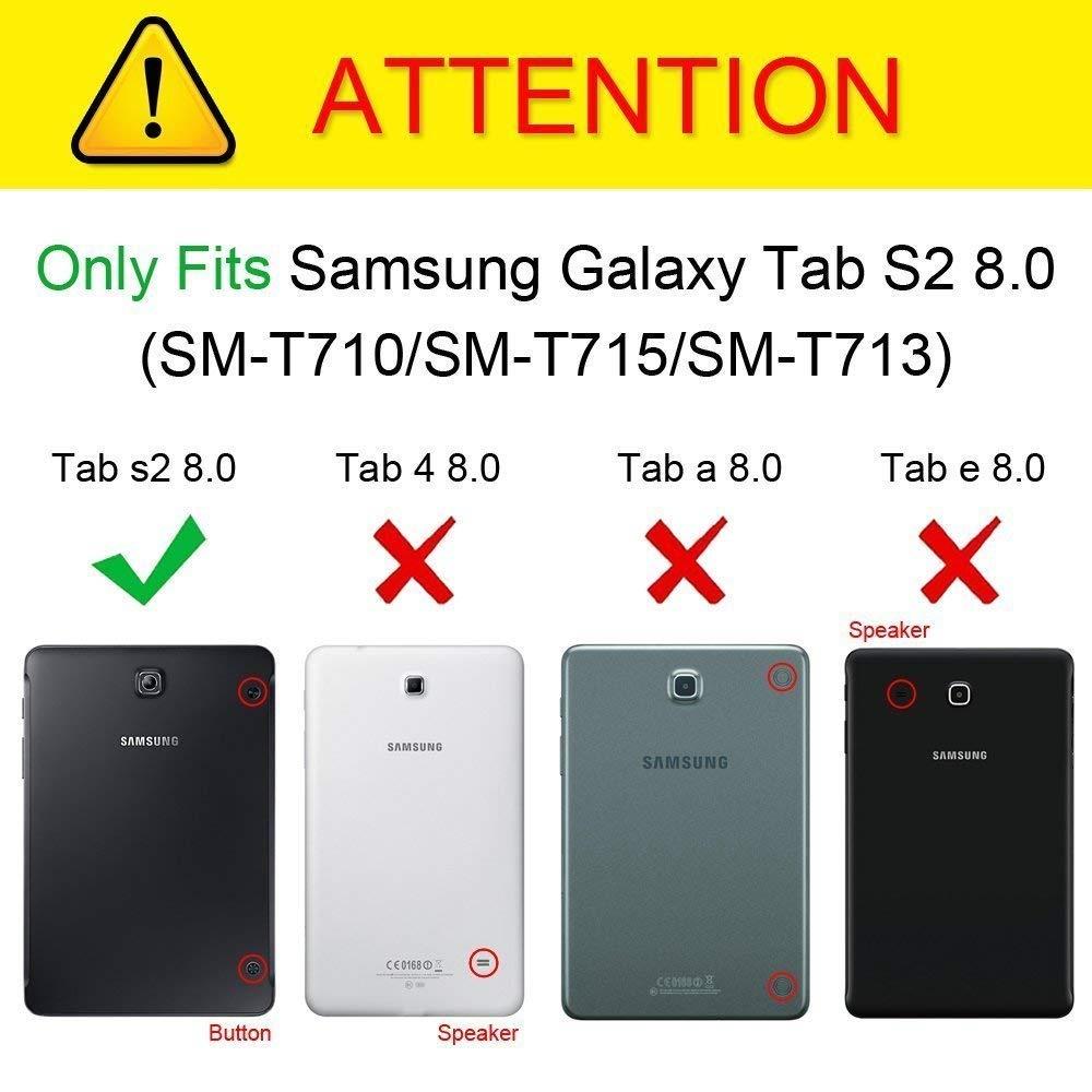 Galaxy Tab S2 8.0 Hard Case, Premium Hybrid Synthetic Leather Stand [Stylish Design] Folio Case with [Card Slots/Money Holder] Cover for Samsung Galaxy Tab S2 8.0 inch SM-T715/T710/T713, Pink Panda