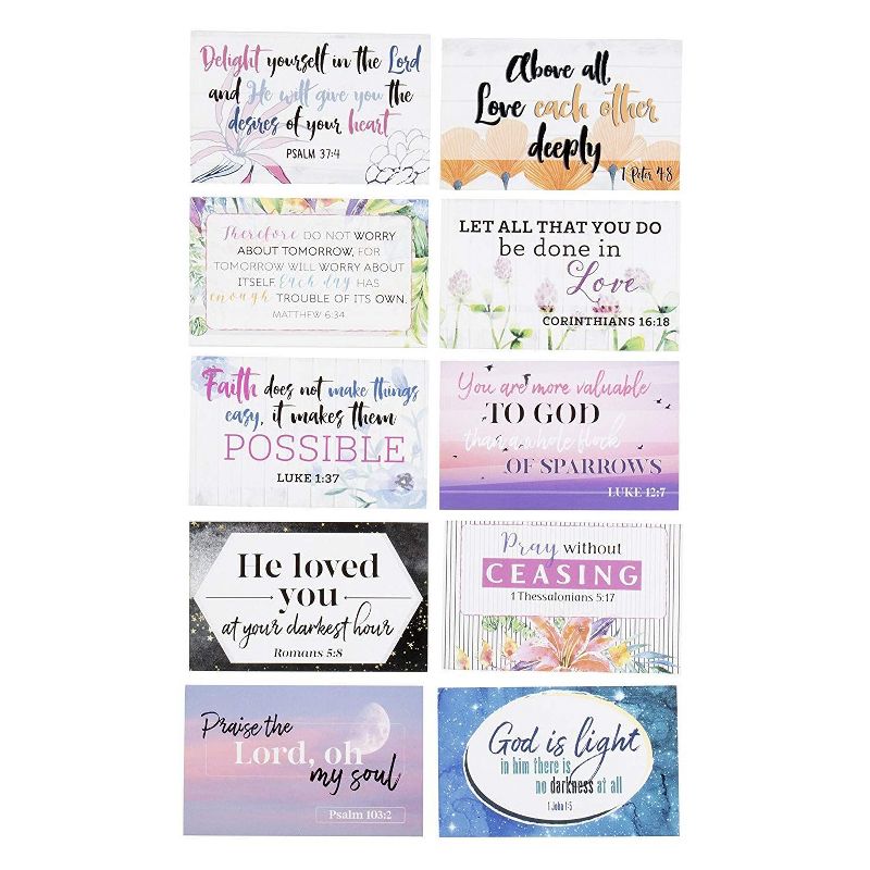 Bible Verse Scripture Cards - 40-Design Inspirational Christian Prayer Message Cards, 3.3 x 2.1 inches
