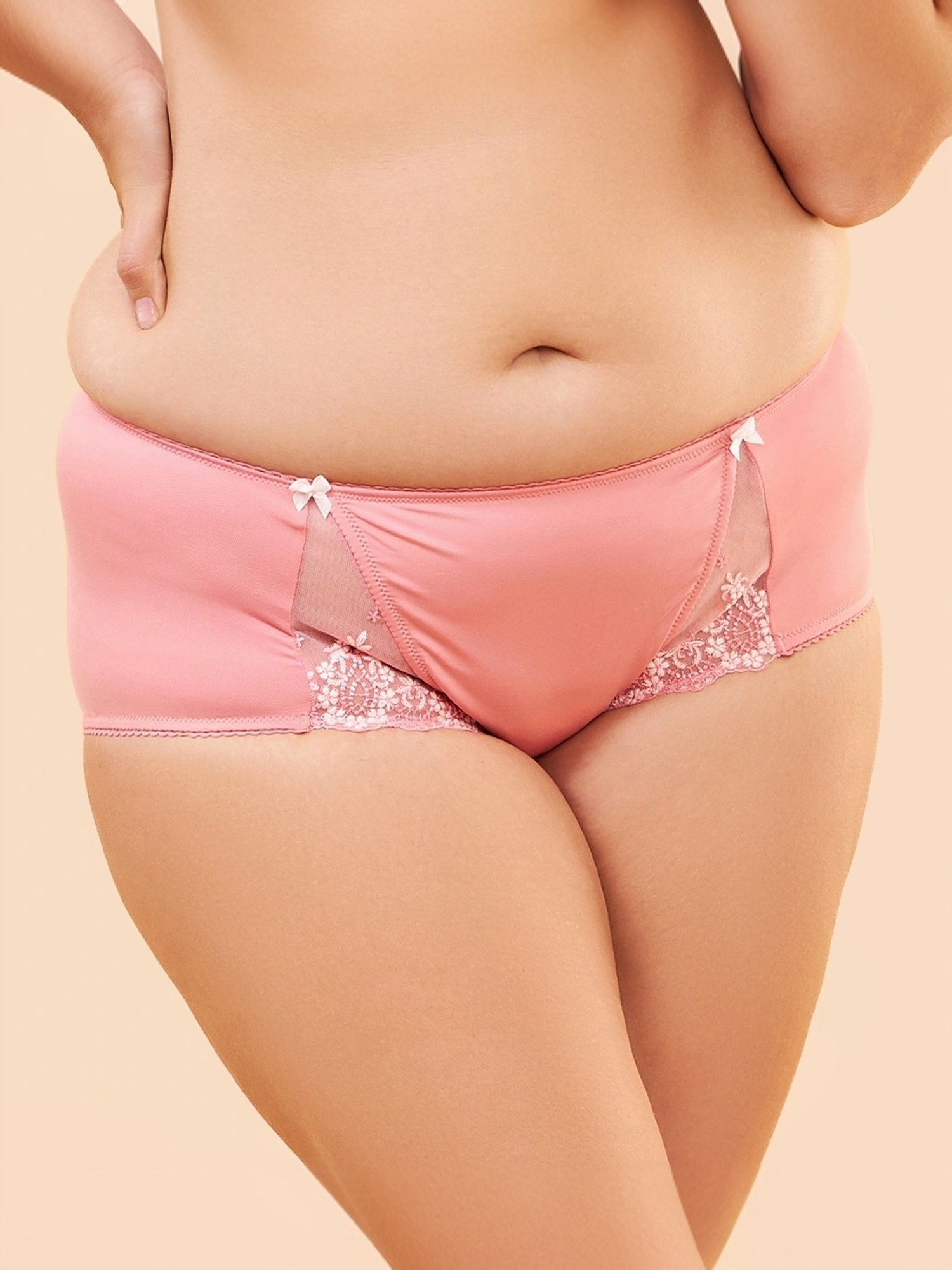 Enamor Pink Lace Hipster Panty