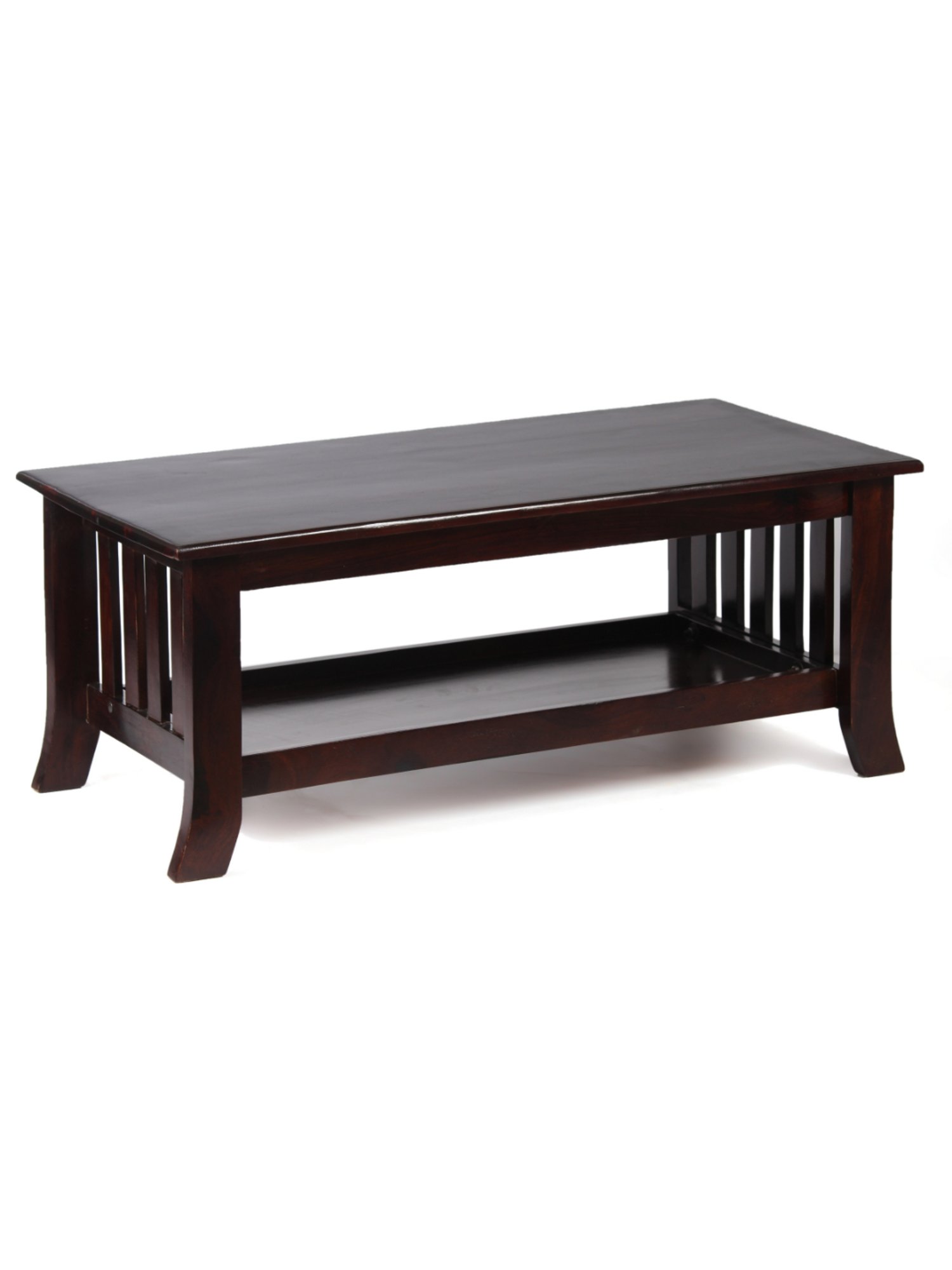 Ikiriya Blairs Dark Brown Wood Coffee Table for Living Room Dark Walnut Finish