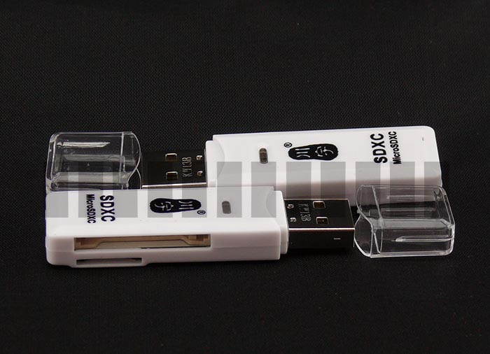 2 Pcs 2in1 White Memory Card Reader Writer Micro SD & SD to USB Adapter Converter Micro SDHC SDXC Flash T-Flash TF Max 64GB for Windows 8 7 Vista XP Apple Mac 10 9 with LED Light Indicator USB 2.0