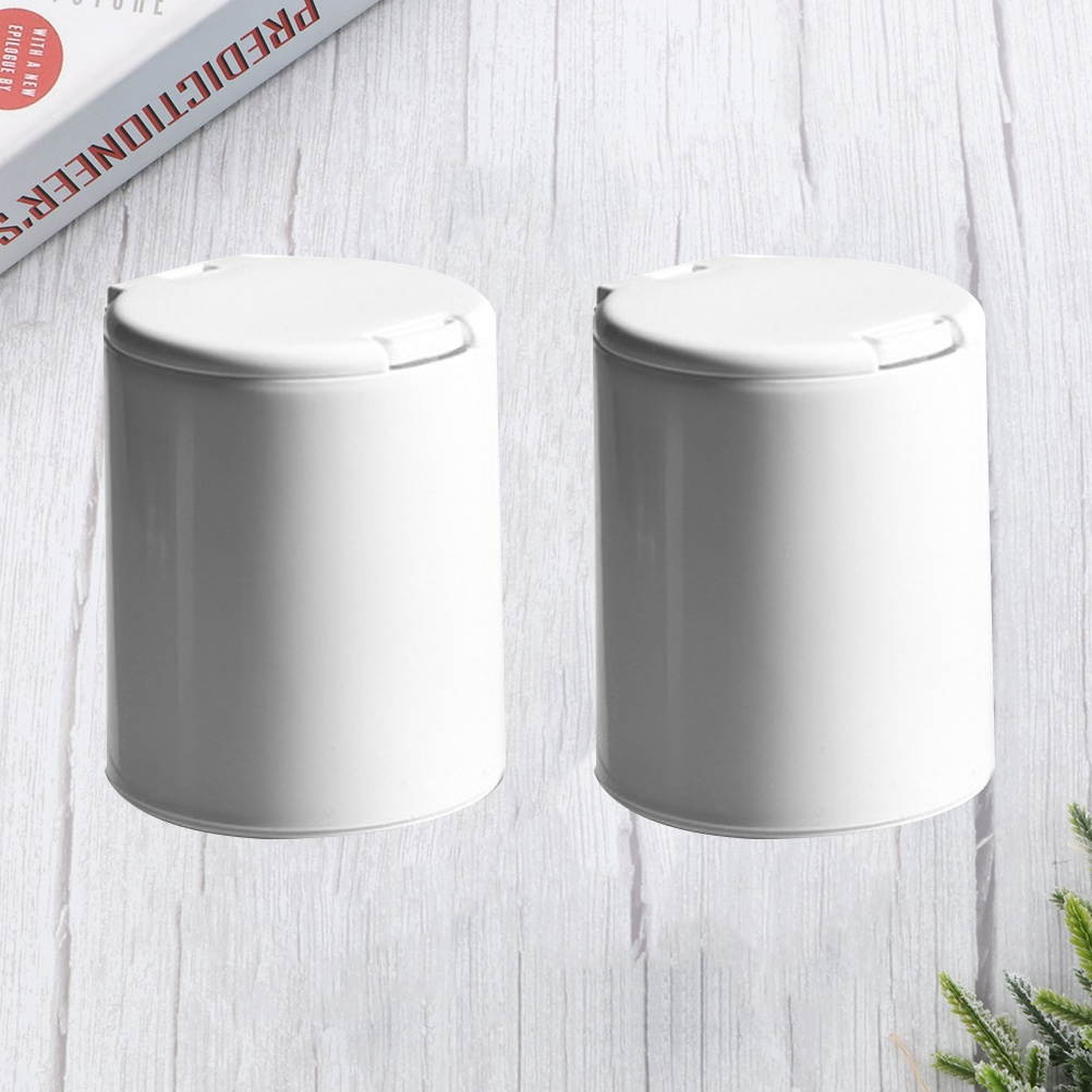 2Pcs Multifunction Plastic Sewing Kit Cotton Swab Holder Storage Box for Home (White, Square)