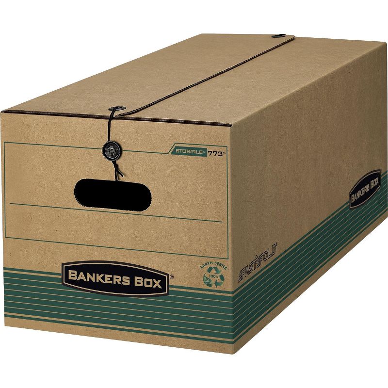 Bankers Box STOR/FILE Extra Strength Storage Box Letter String/Button Kraft/Green 12/CT 00773