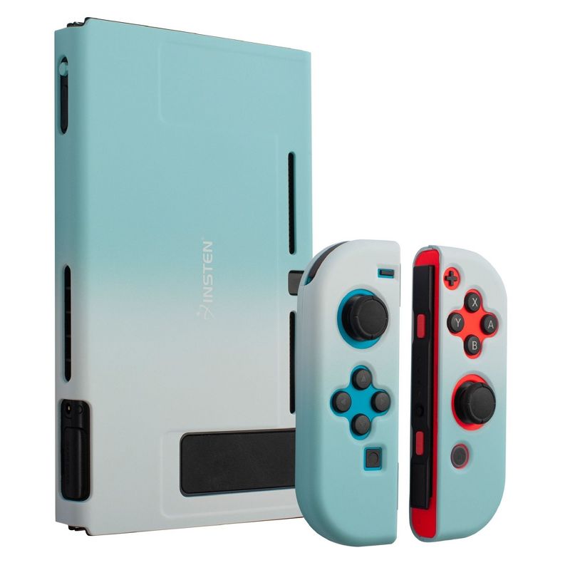 Insten for Nintendo Switch Dockable Protective Hard Case Cover Compatible with Nintendo Switch Console and Joycon, White Blue Gradient