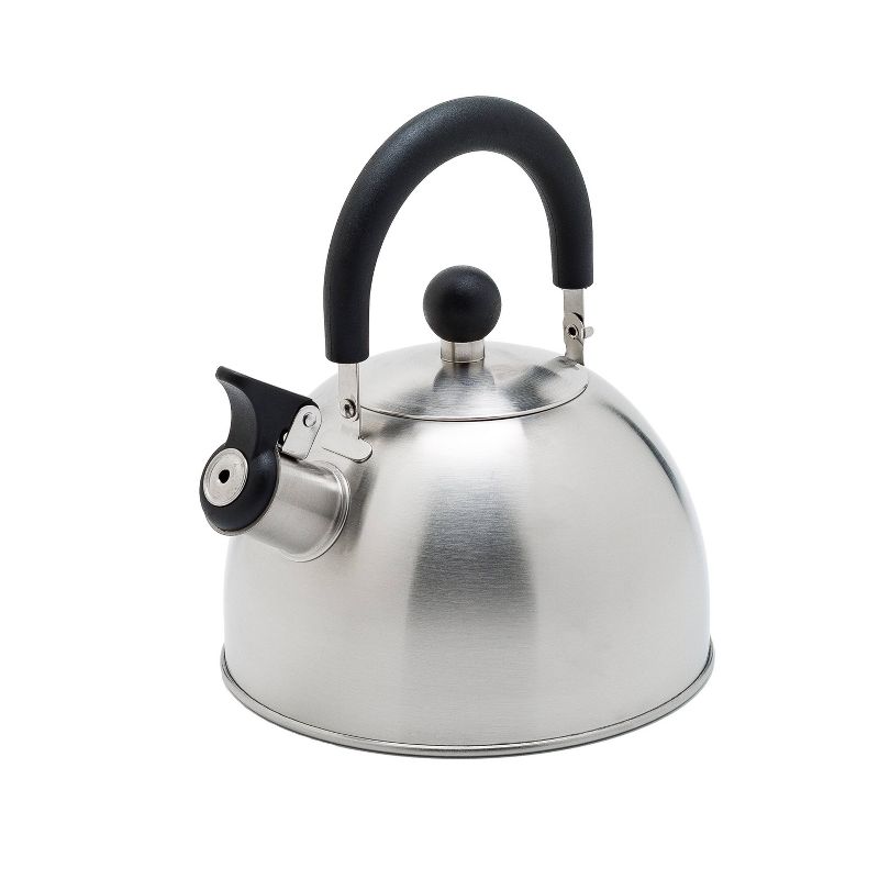 Mr. Coffee 2 Quart Stainless Steel Whistling Tea Kettle with Nylon Handle
