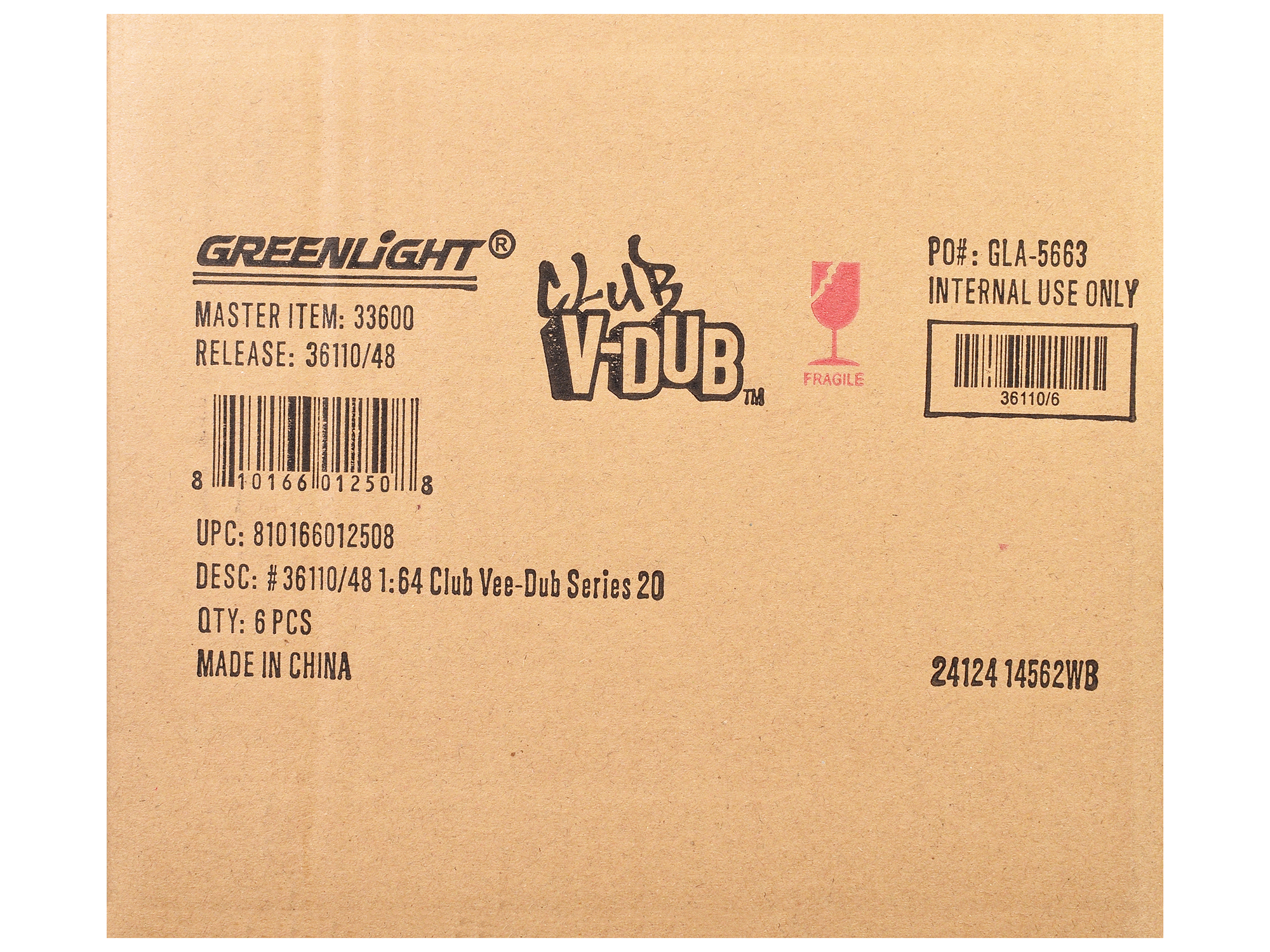 "Club Vee-Dub" Series 20 Set of 6 pieces 1/64 Diecast Model Cars by Greenlight