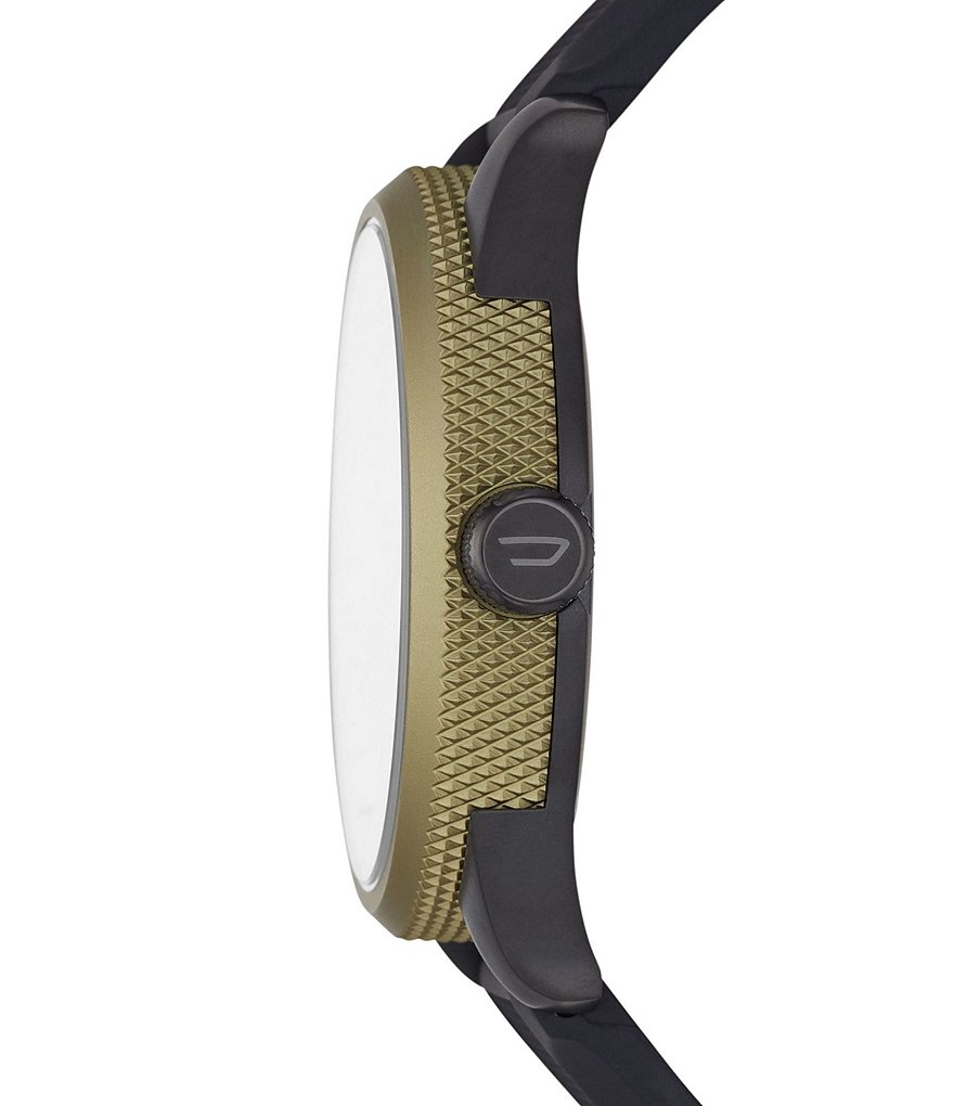 Diesel Rasp NSBB Three-Hand Black Silicone Watch