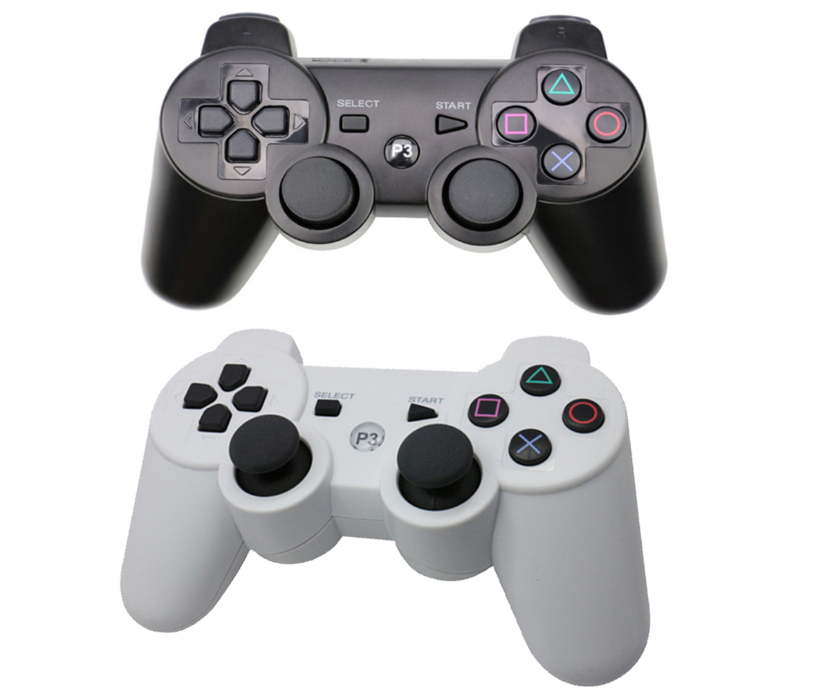 PS3 Controller Wireless Gamepad for PlayStation 3 Bluetooth Game Controller Remote Control Support PS3 with USB Cable (white + black)
