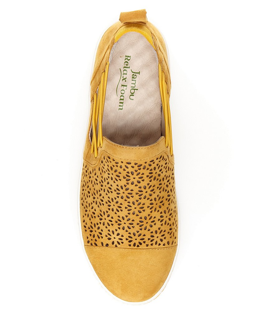 Jambu Erin Perforated Metallic Leather Slip On Sneakers