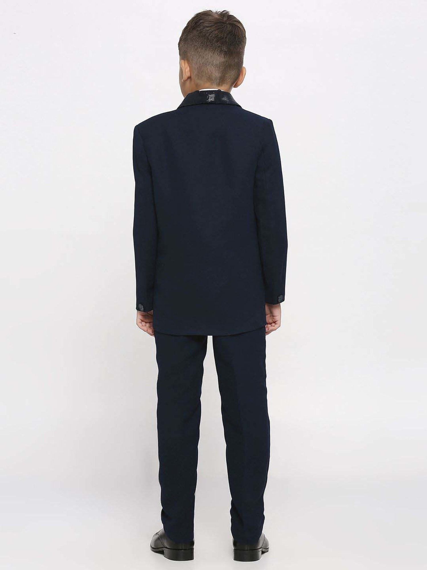 Kids Island Boys Green & White Solid Full Sleeves Suit Set