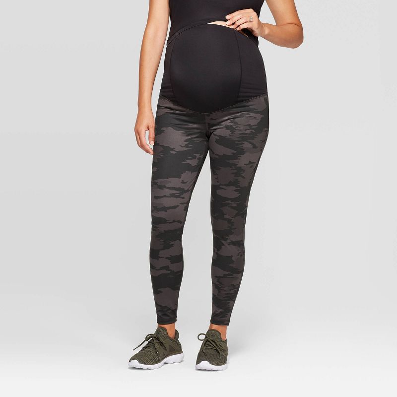 Maternity Crossover Panel® Active Bootcut Pants - Isabel Maternity™ by Ingrid & Isabel® Black XXL