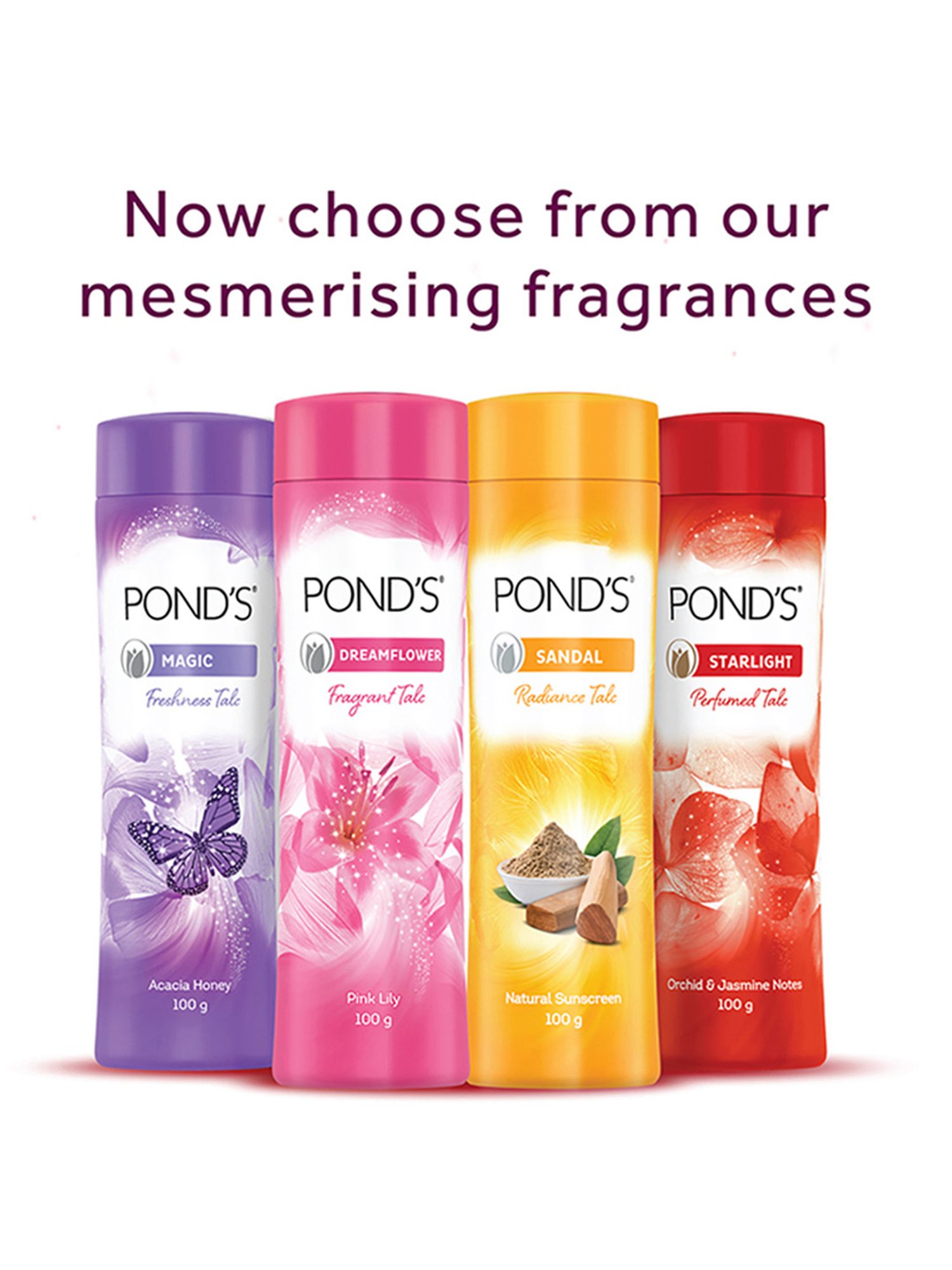 Pond's Starlight Perfumed Talc Orchid and Jasmin Notes - 100 gm