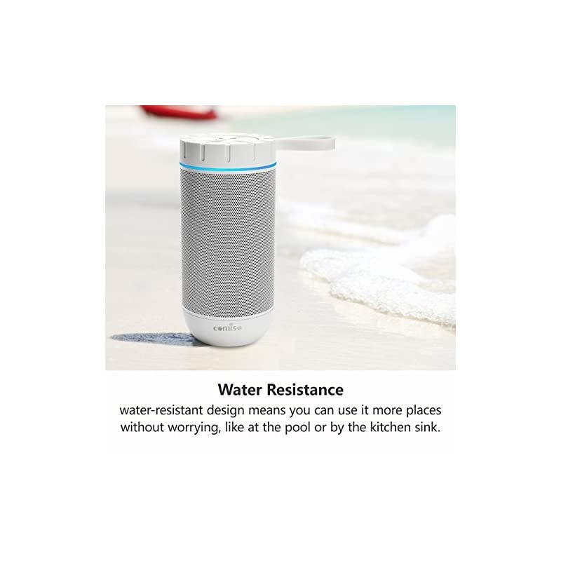 Waterproof Bluetooth Speakers Outdoor Wireless Portable Speaker with 24 Hours Playtime Superior Sound for Camping, Beach, Sports, Pool Party, Shower (White)