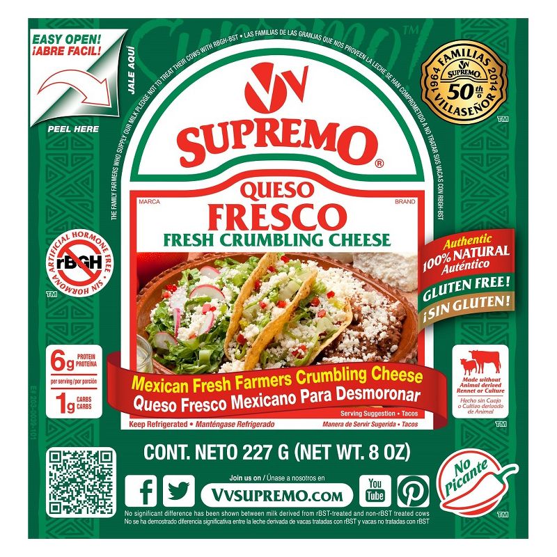 V&V Supremo Queso Fresco Cheese - 8oz