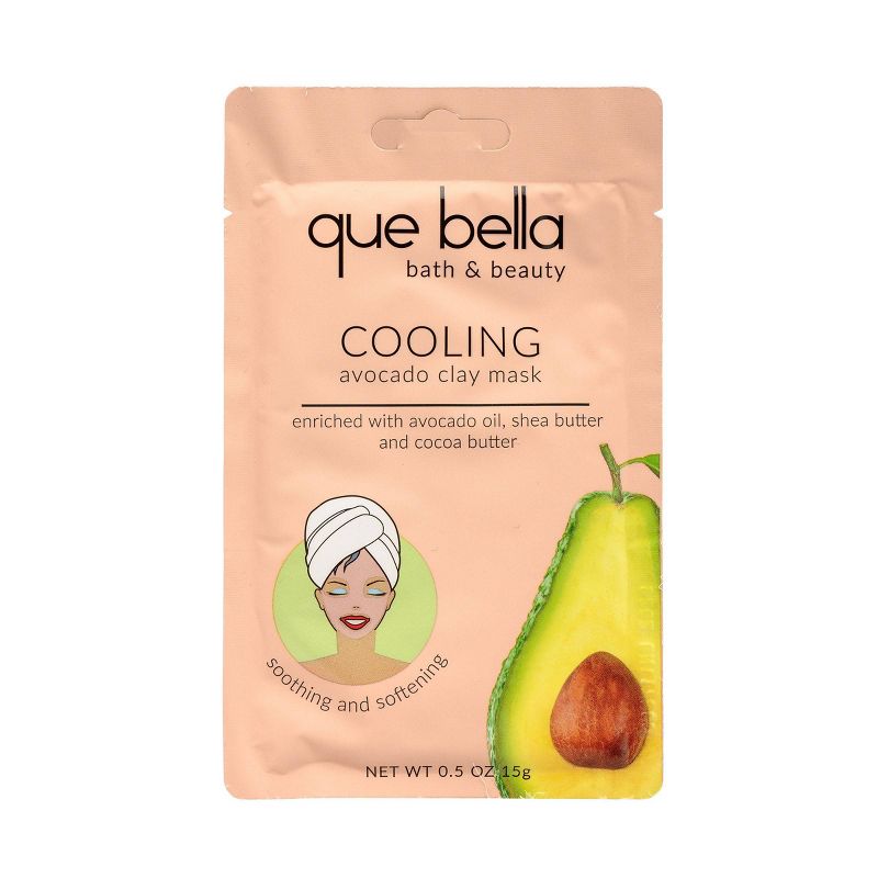 Que Bella Cooling Avocado Clay Mask Facial Treatment - 0.5oz
