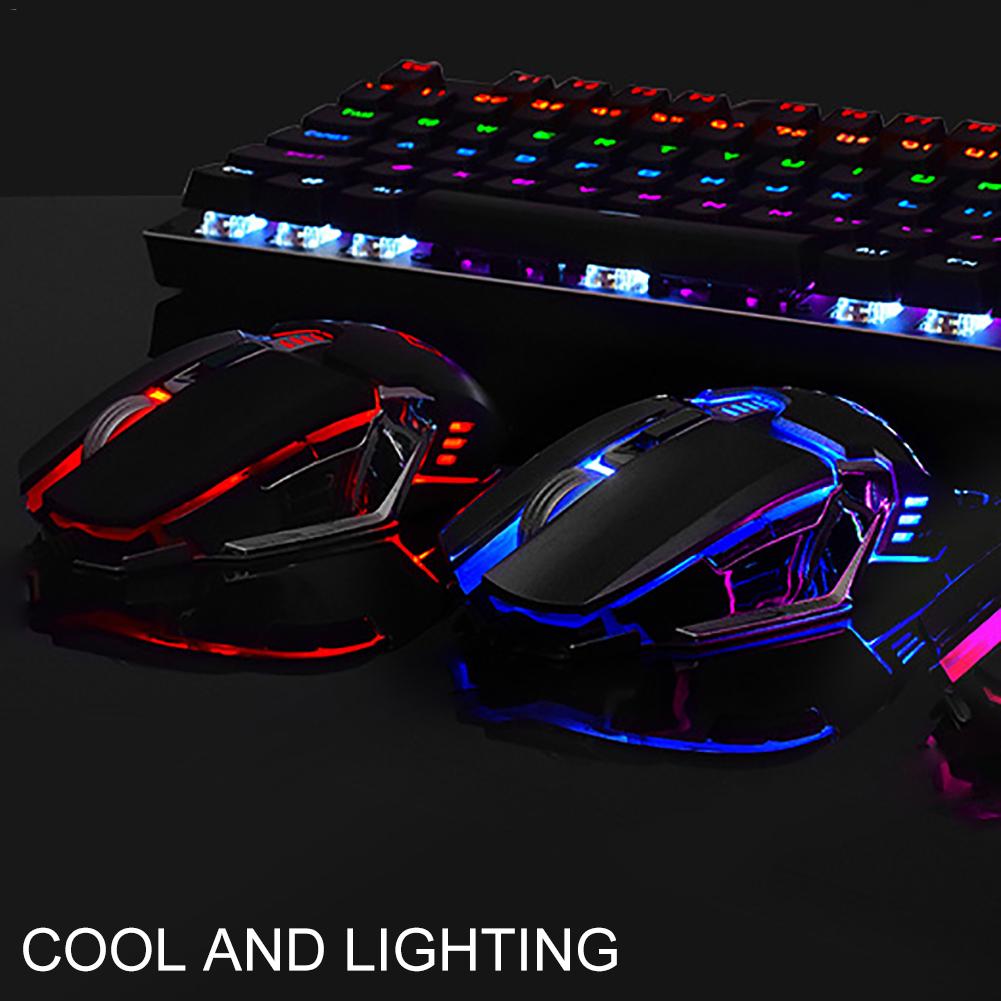 Wireless Rechargeable Gaming Keyboard and Mouse, 104 Keys Rainbow Backlight Waterproof Mechanical Feel Keyboard With Mouse for Laptop PC Gamer