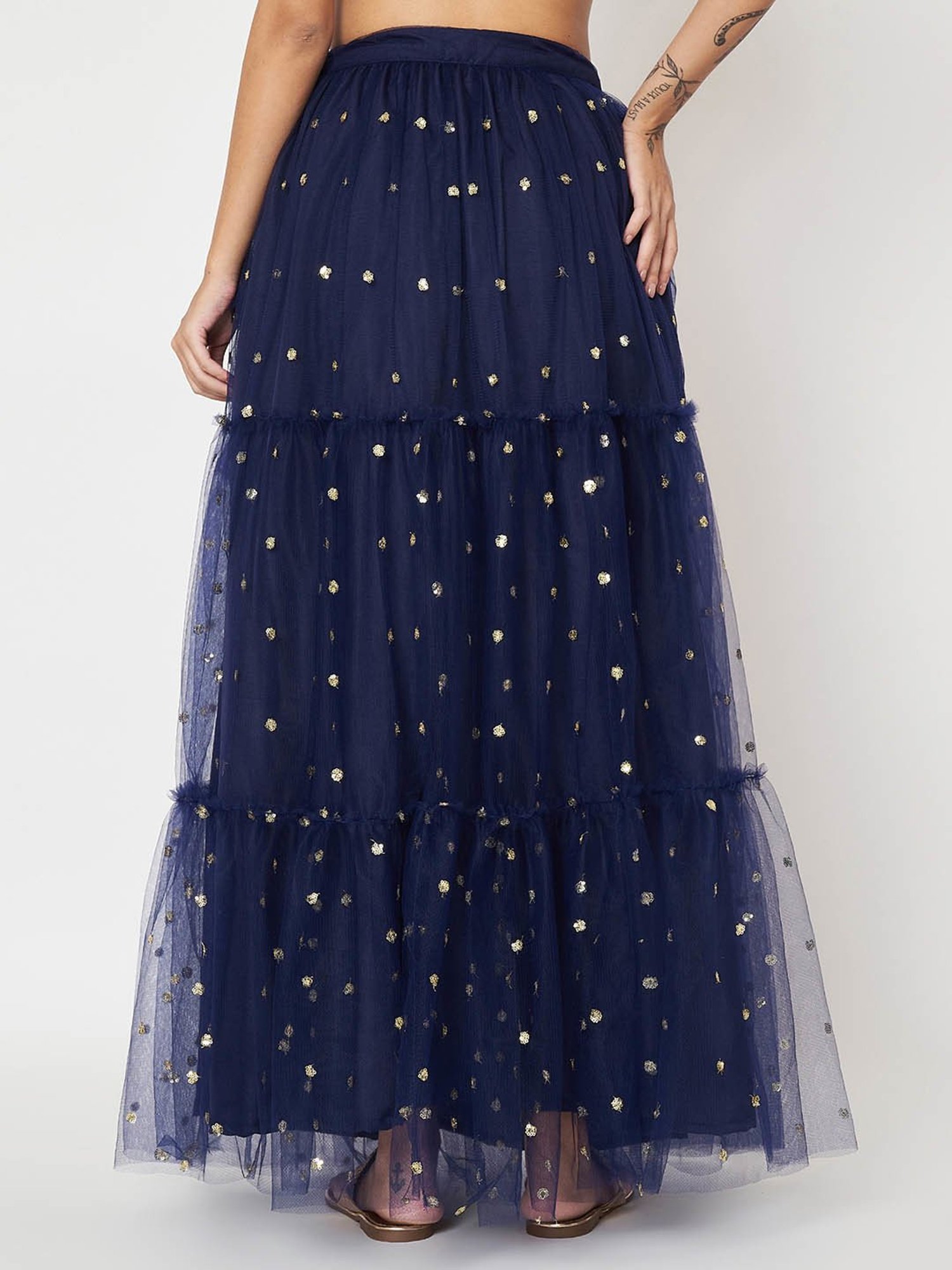 studiorasa Navy Embroidered Skirts