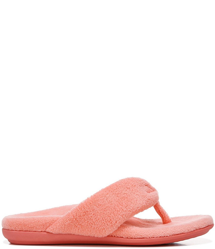 Vionic Lydia Washable Plush Terry Cloth Thong Slippers