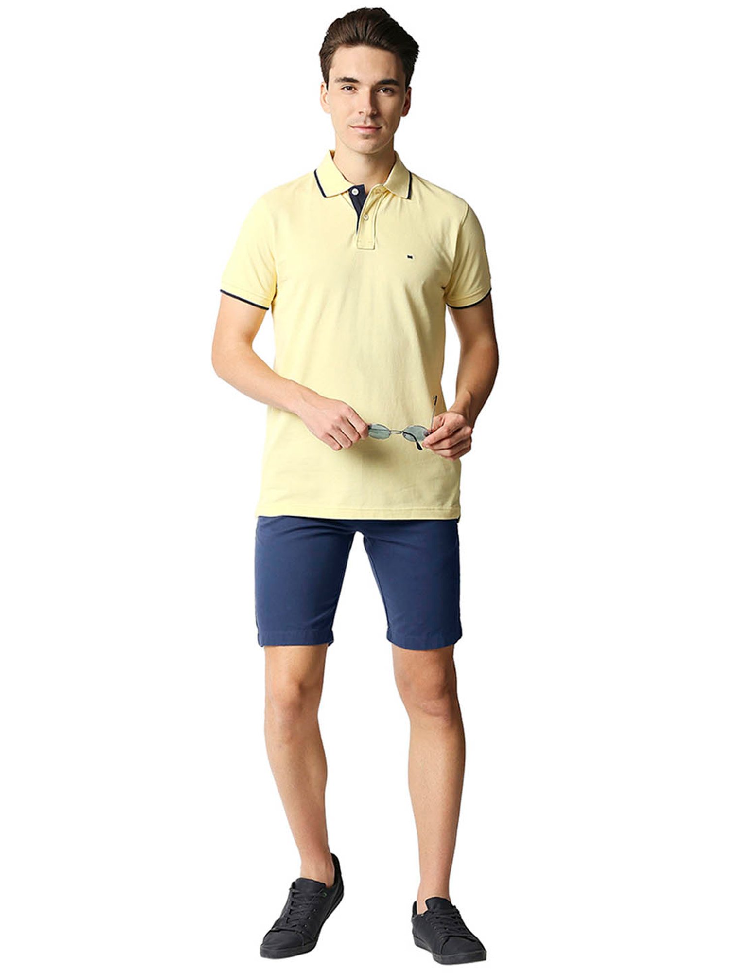Basics Dark Blue Comfort Fit Shorts
