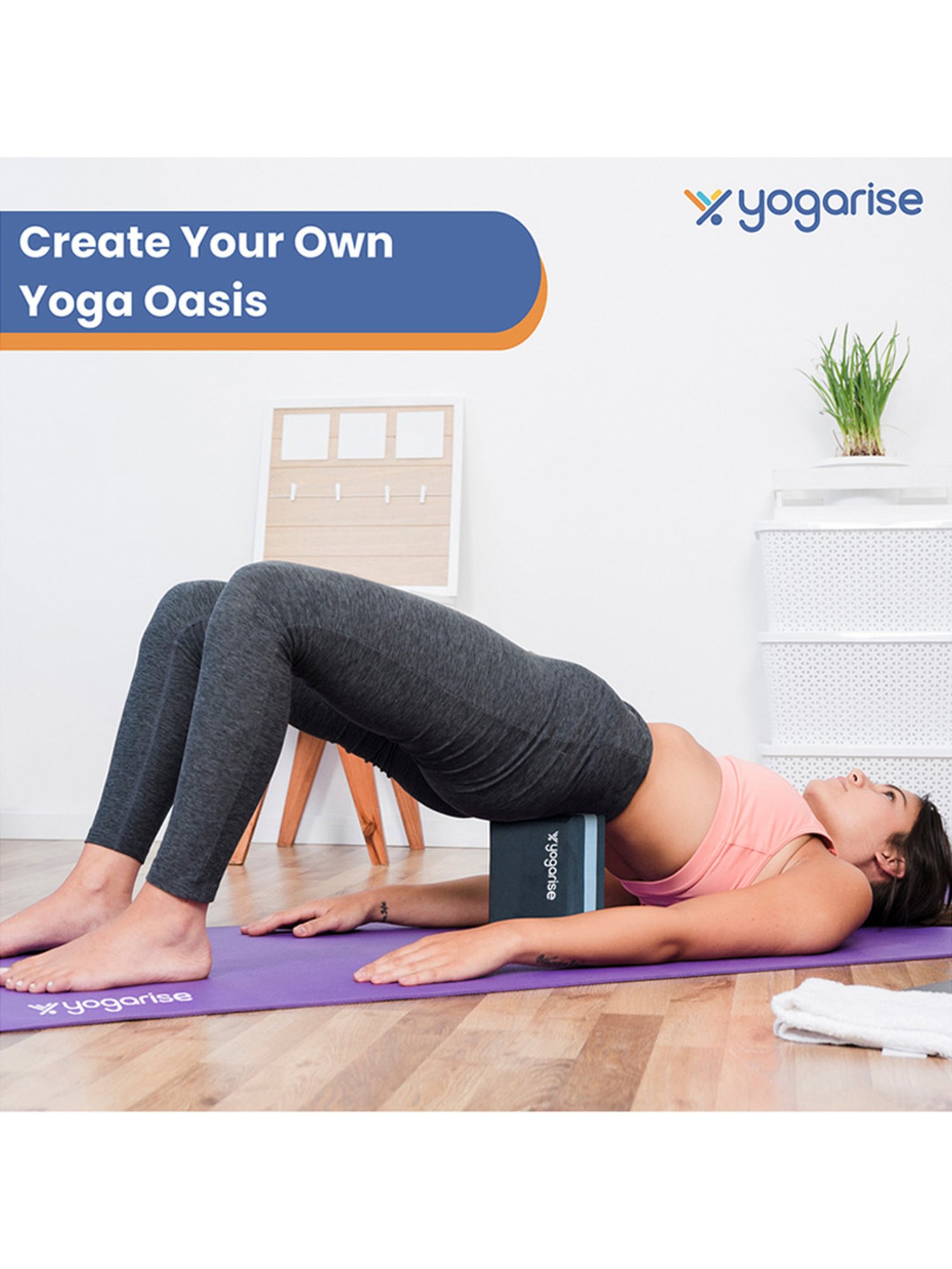 Yogarise Yoga Blocks for Yoga Practice (Blue)