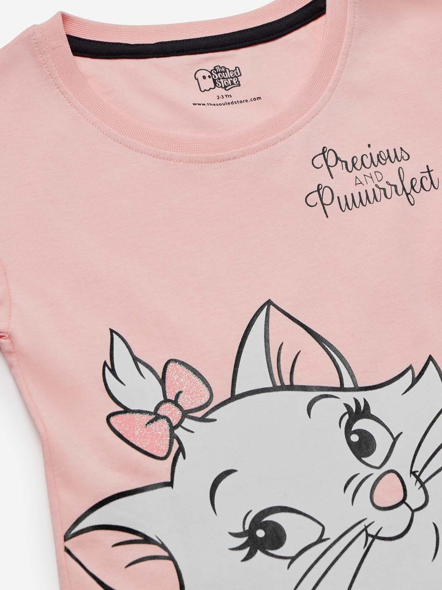 The Souled Store Kids Pink & White Cotton Printed Marie Dress