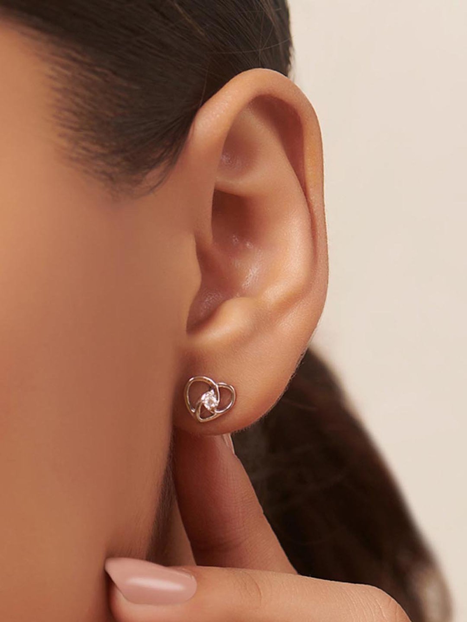 Shaya 92.5 Sterling Silver Meant To Be Heart Earrings for Women