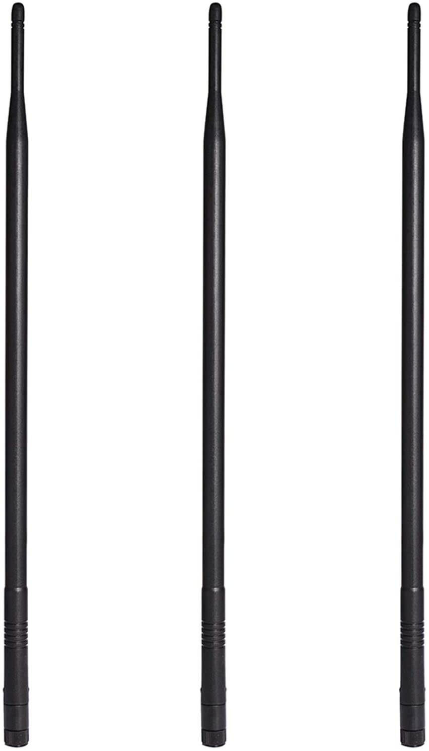 9dBi 2.4GHz 5.8GHz Dual Band WiFi Antenna 3-Pack Omni-Directional Wireless Antenna with RP-SMA Connector for Wireless Network Router PCI/PCIe Card USB Adapter IP Camera