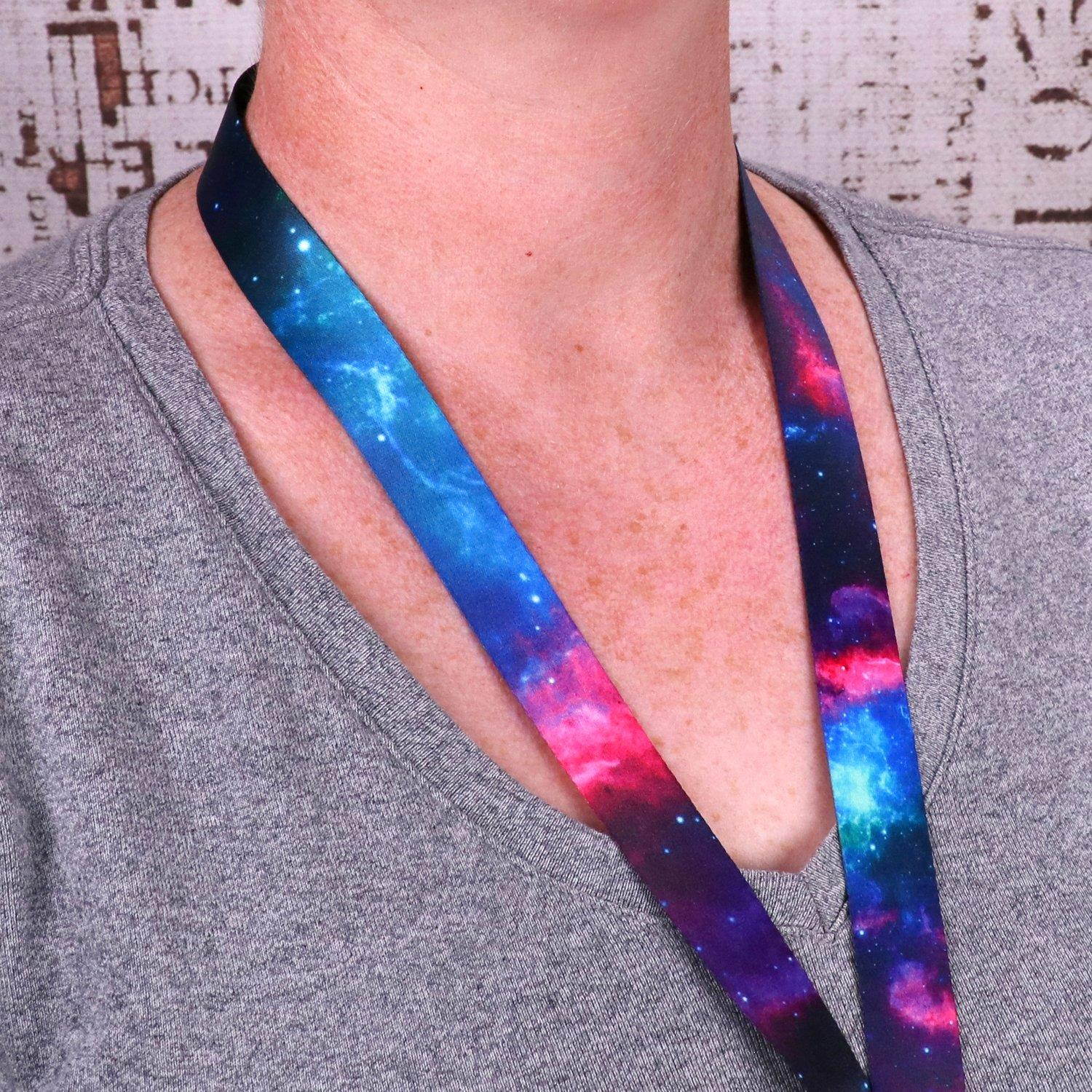 Buttonsmith Nebula Premium Lanyard with Buckle and Flat Ring - Made in The USA