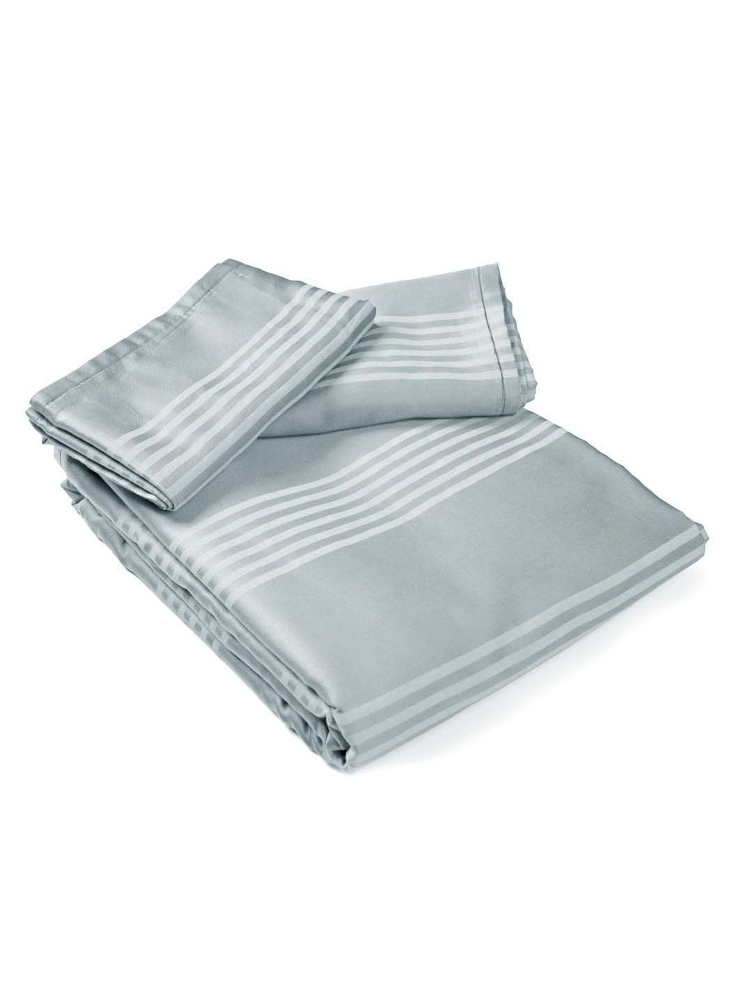 Saral Home Easy Living Grey Cotton Dhari Soft Self Pattern Queen Bed Sheet With Pillow Covers