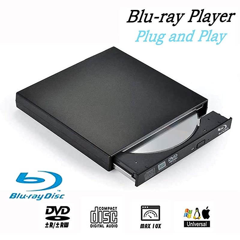 Drive DVD Drive USB External Portable DVD Burner BD-ROM DVD/CD-RW/ROM Writer for Windows 2000/XP/Vista/Win 7/Win 8/Win 10 Notebook PC Desktop Computer,Plug and Play