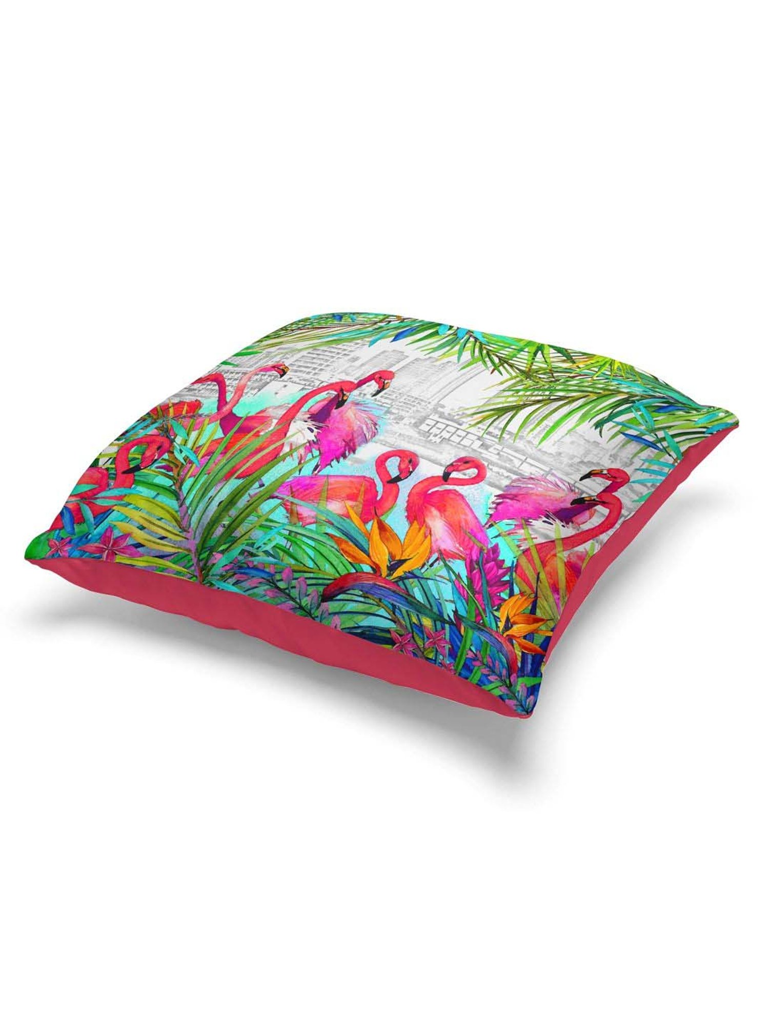 Bianca Ruyal Pink & Green Microfibre Medium Cushion Cover - Set of 2