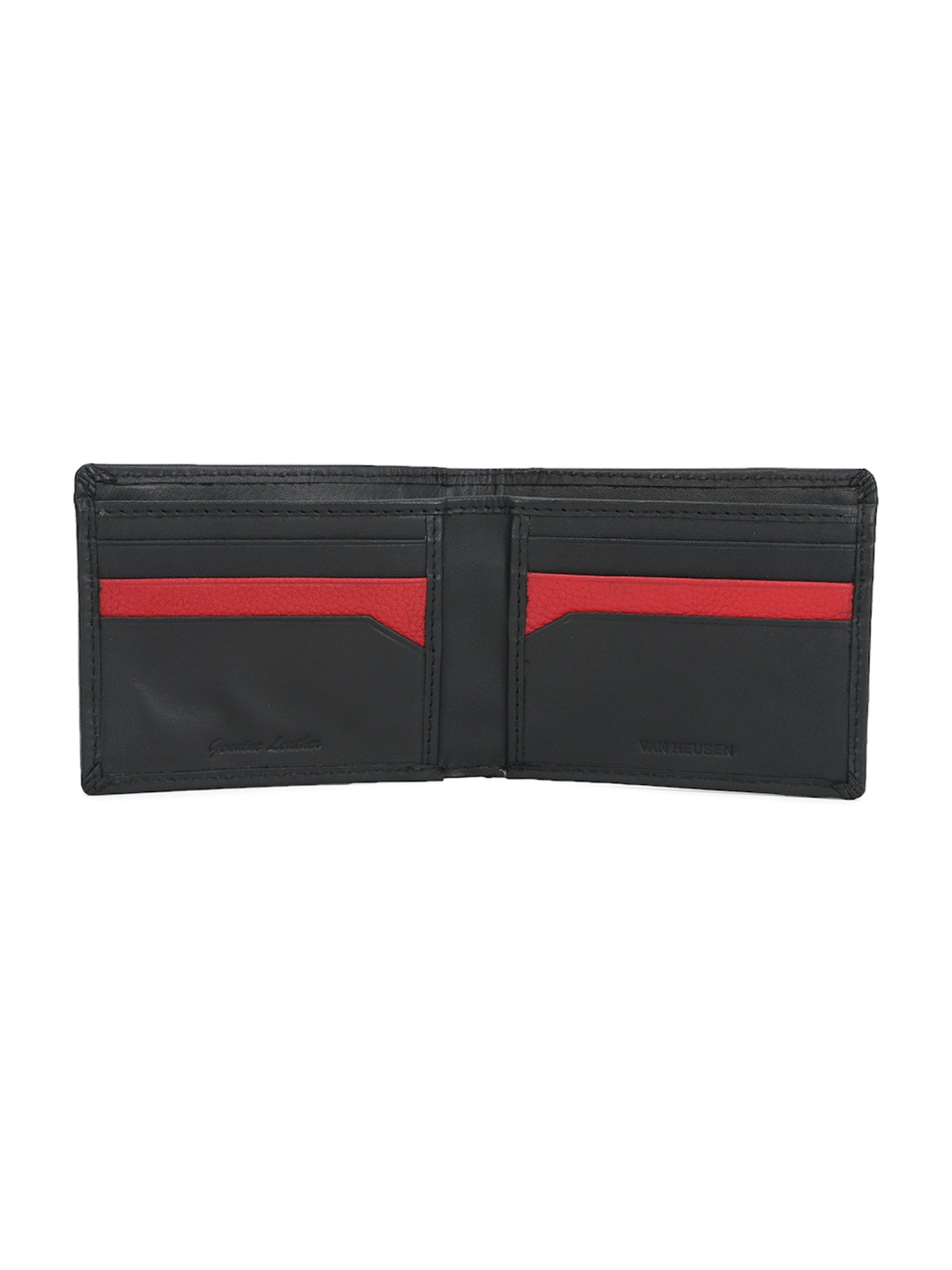 Van Heusen Black Leather Bi-Fold Wallet for Men