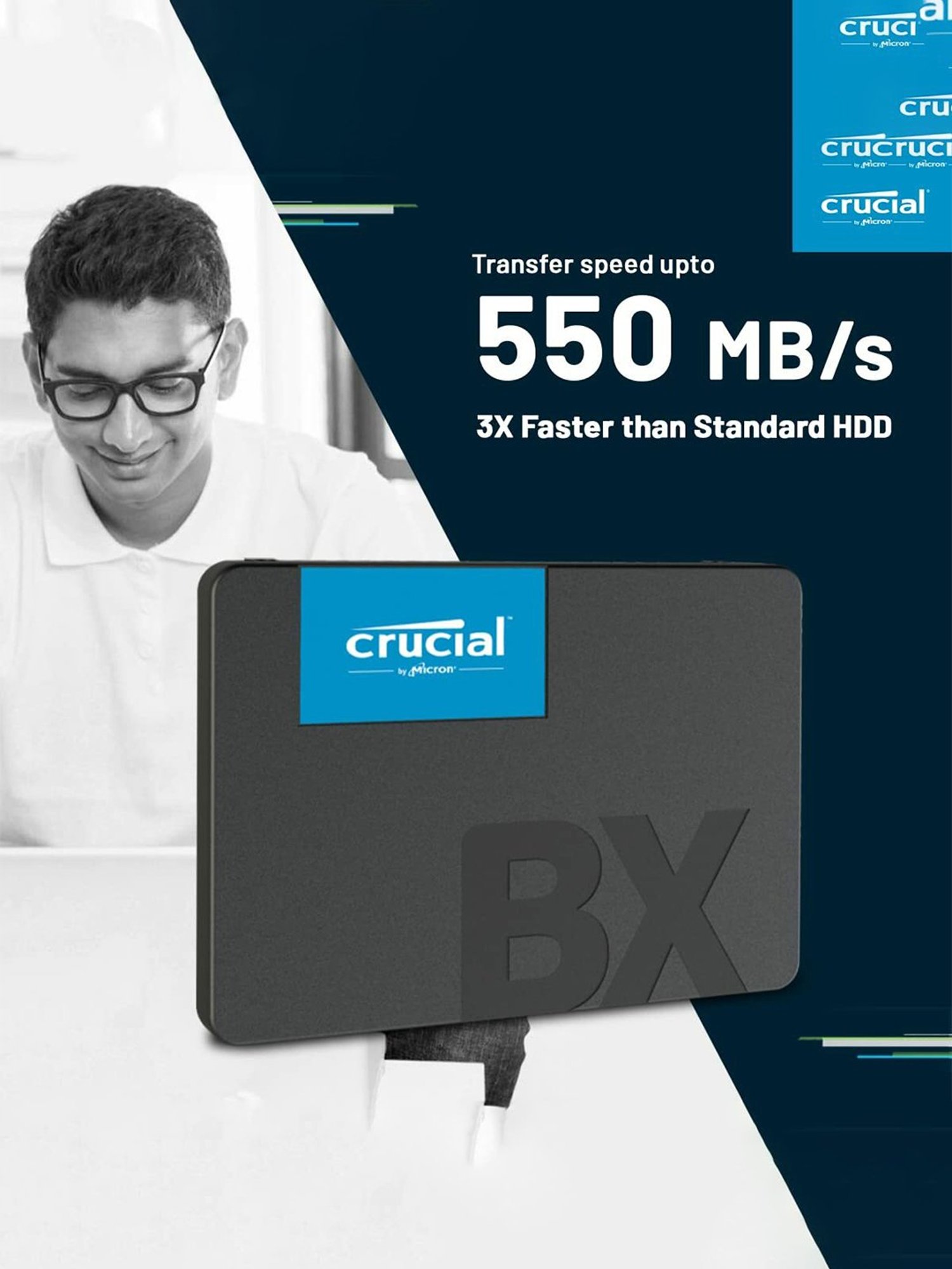 Crucial BX500 CT240BX500SSD1 240GB SATA 2.5 inch Internal Solid State Drive (Black)