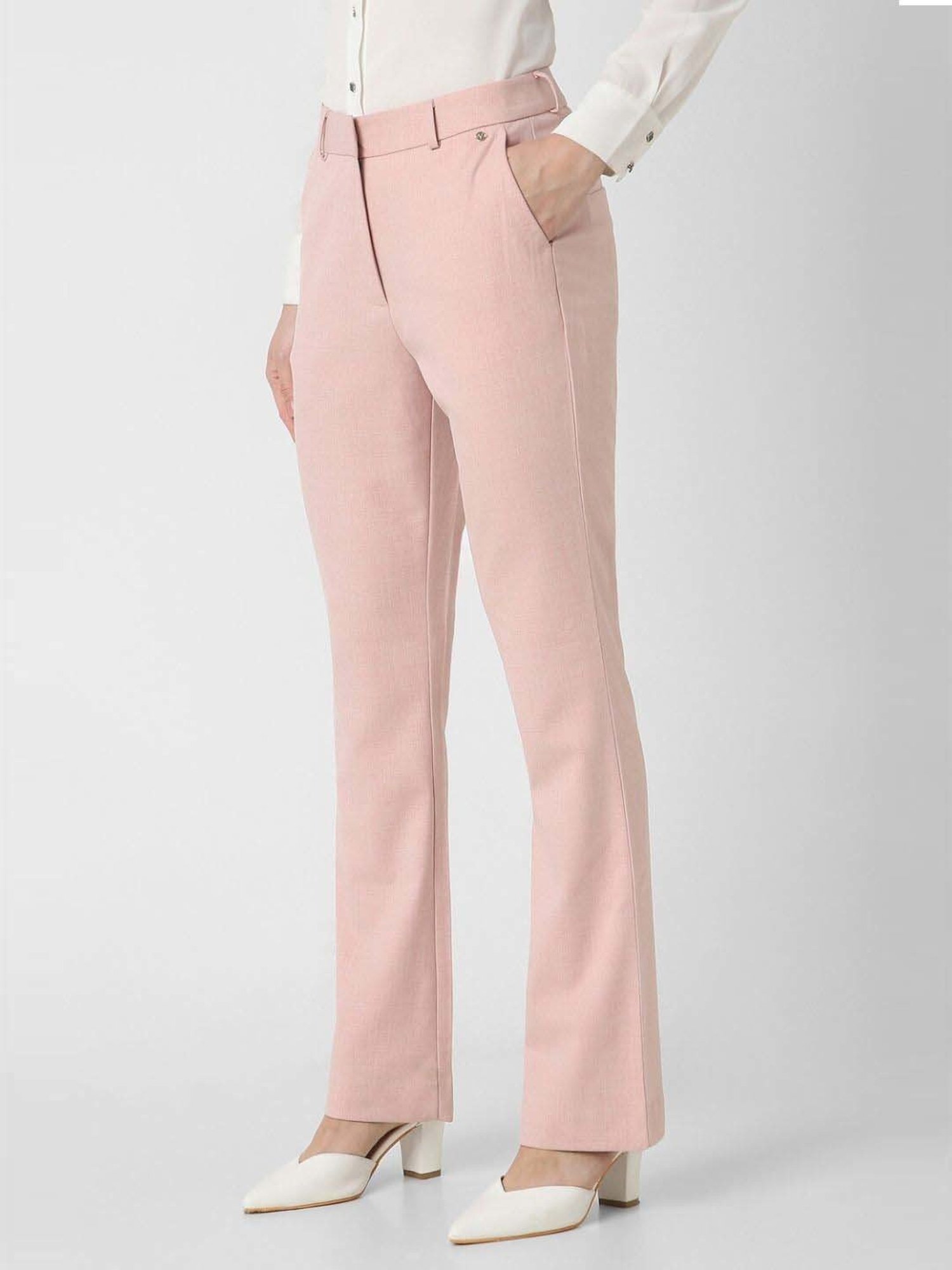 Fablestreet Brown & Black Cotton Checks Regular Fit Mid Rise Trousers