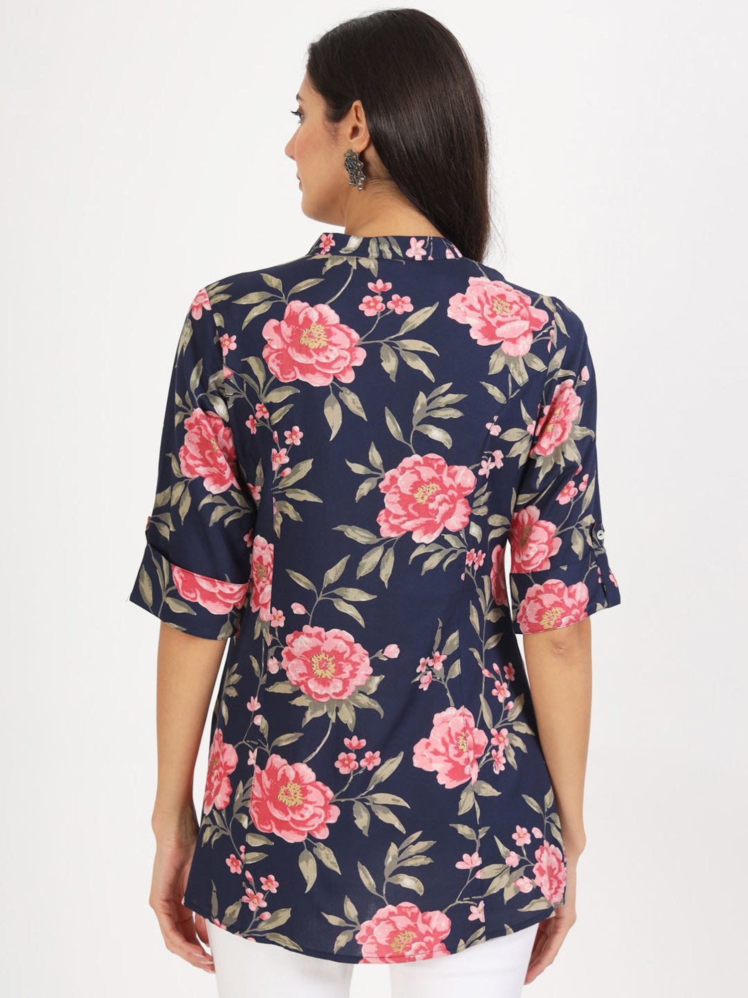 Divena Navy Floral Print Tunic