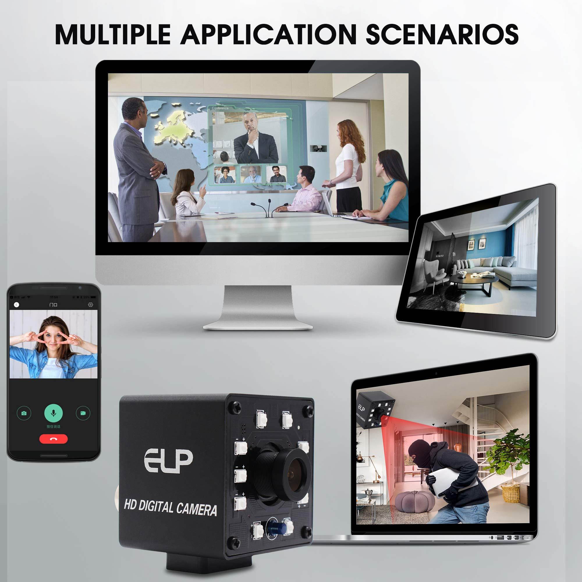 2MP HD Web Camera Night Vision Webcam 1080P Mini Monitor USB Camera Module Infrared CMOS Webcamera Full HD 2MP 60FPS Video Industrial Camera 10pcs Ir LED