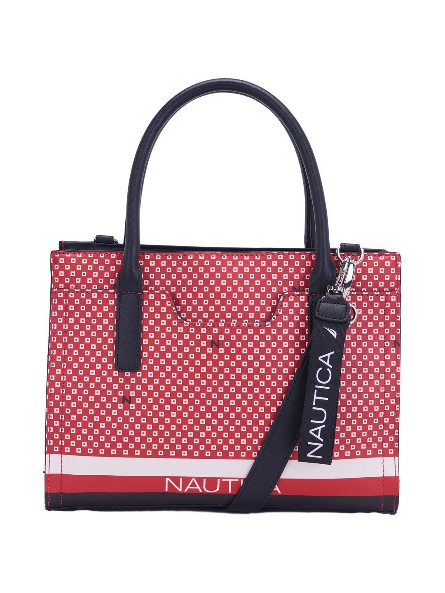 Nautica Red Printed Medium Handbag