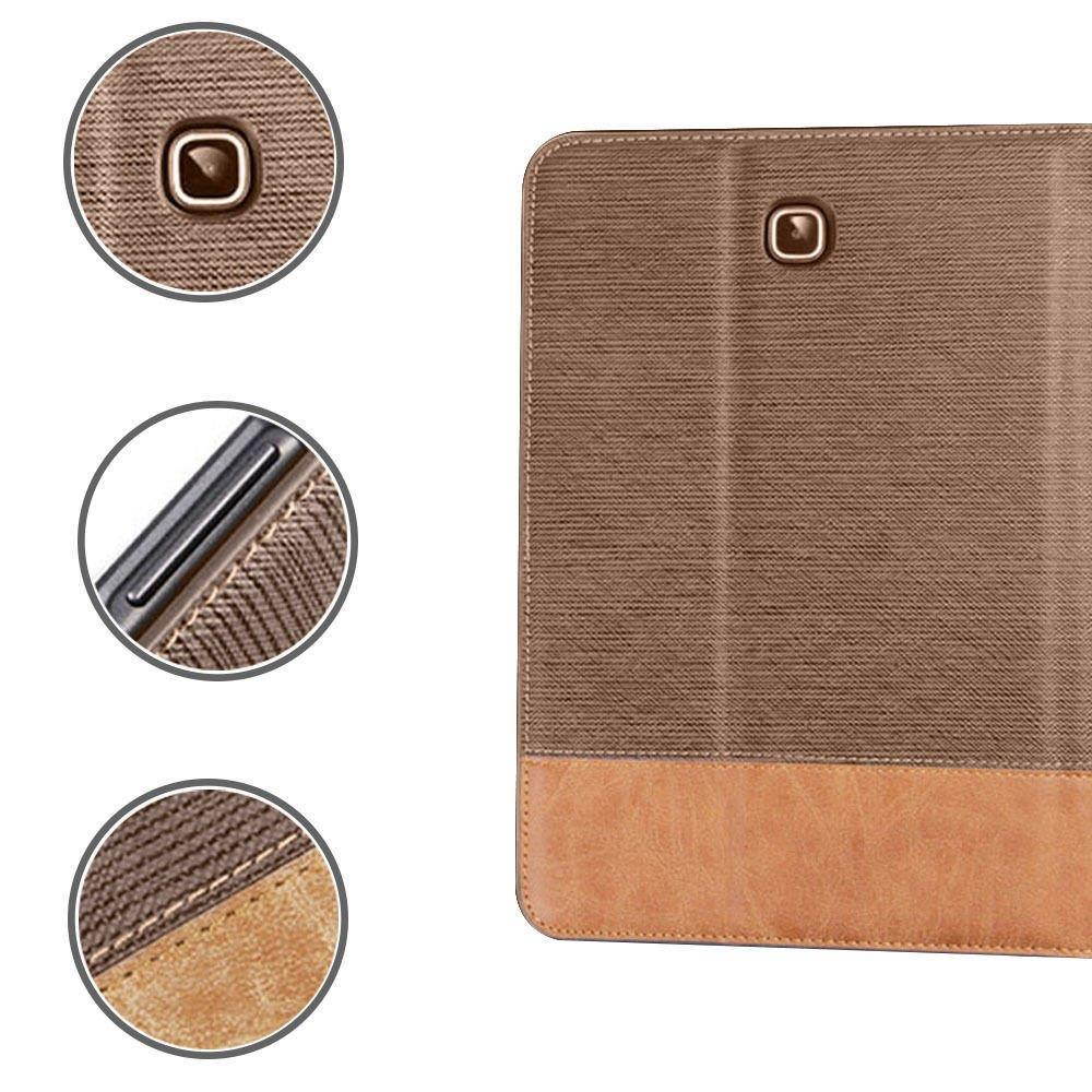 Folio Leather Stand Cover Case for Samsung Galaxy Tab S2 8.0" T710 Brown