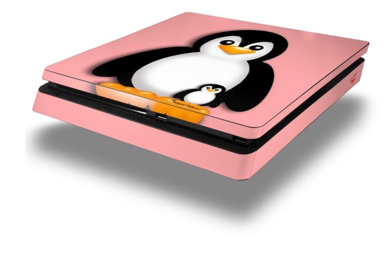 Penguins on Pink Skin fits Sony PS4 Slim Gaming Console