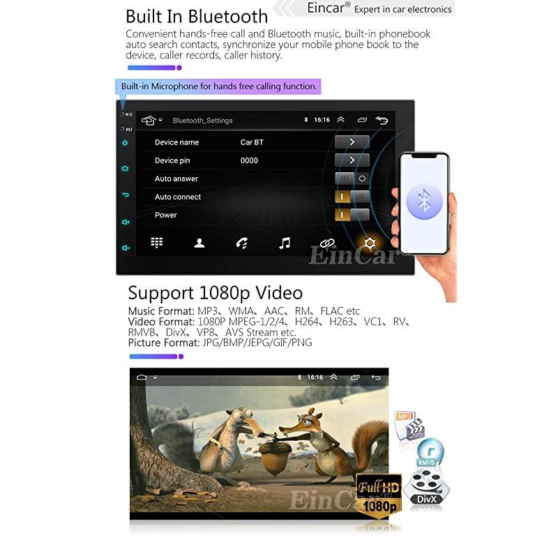 Android 100 Double Din Car Stereo Autoradio Bluetooth System 7 INCH 2 Din Head Unit GPS Navigation In Dash 1080p Video Audio Player Support WiFi USB SD Mirrorlink Capacitive Touchscreen