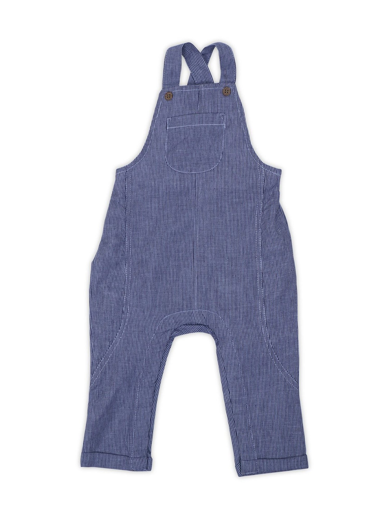 Haus & Kinder Kids Blue & White Cotton Self Pattern T-Shirt Set